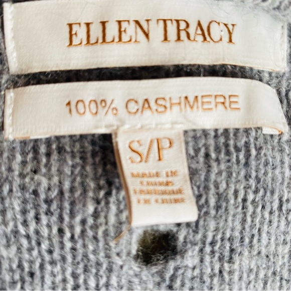 Pure cashmere XS light grey melange open cardigan - Picture 2 of 5